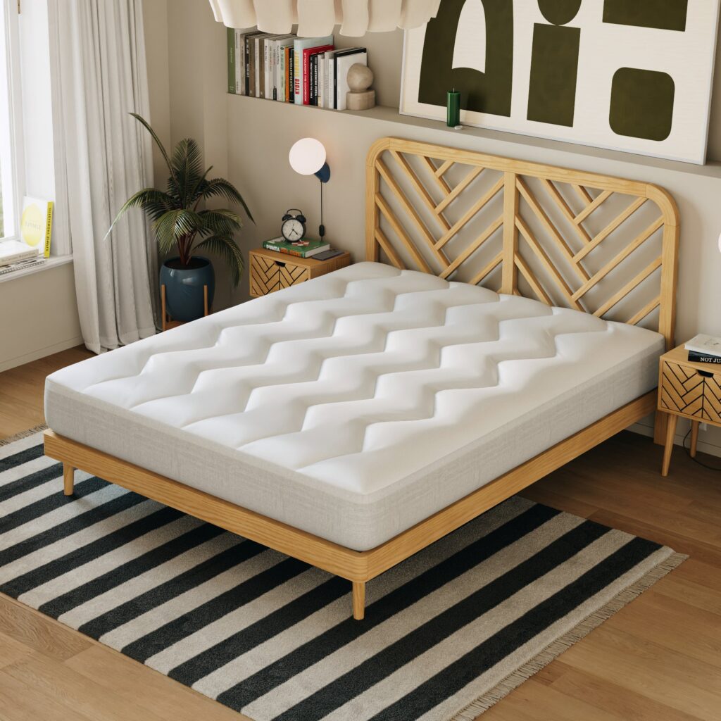Surmatelas housse Nuage Slome vu de près en satin de coton