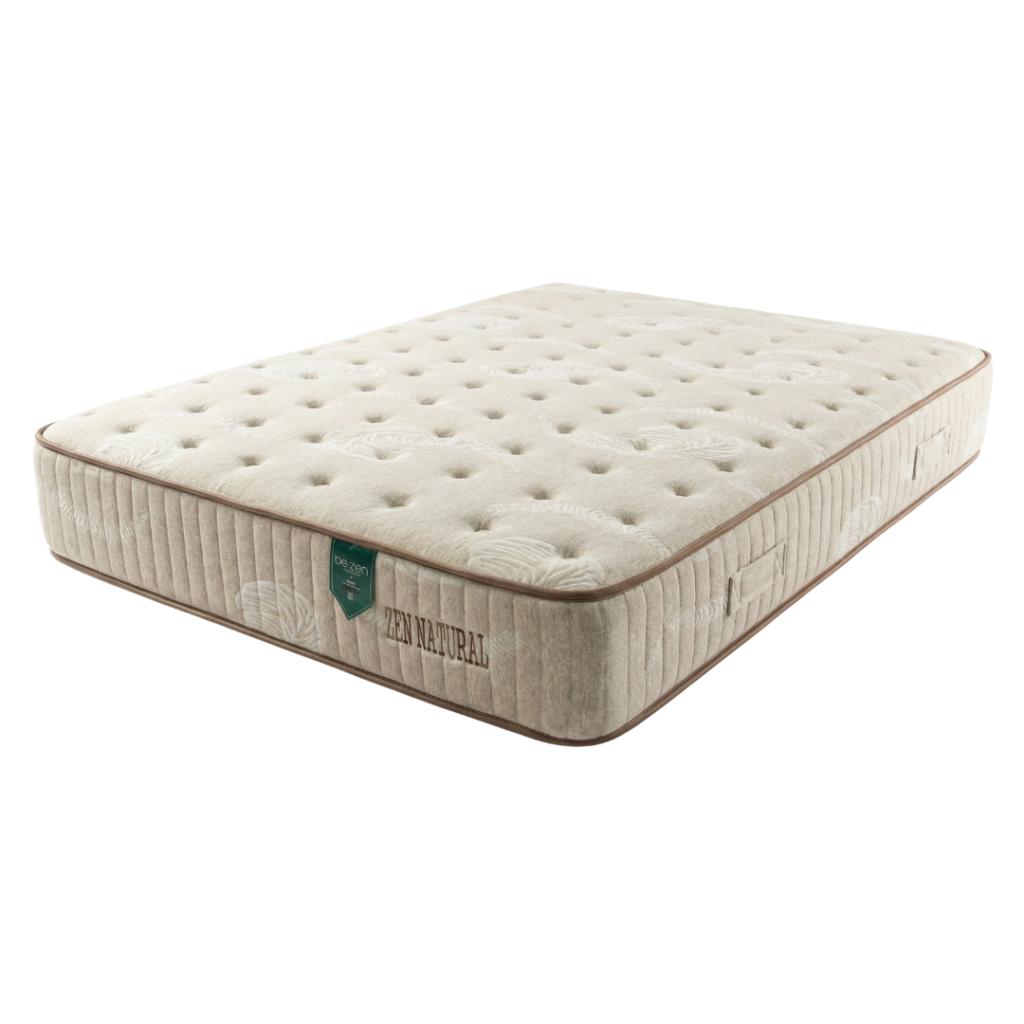 Matelas Bezen Zen Natural, vue de profil sur fond blanc