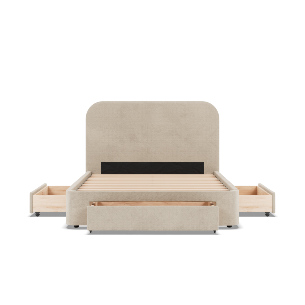 Lit tiroirs Nova beige de Slome, vue produit