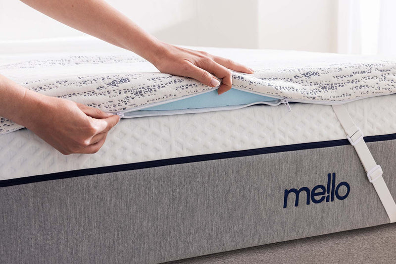 Surmatelas Mello Ferme, housse déhoussable ouverte par la fermeture éclair