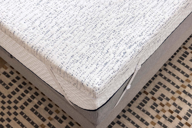 Surmatelas Mello l'Original, gros plan sur le tissu et la sangle d'angle
