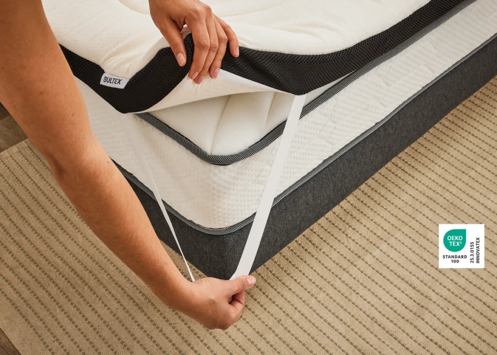 Élastique de fixation et logo OEKO-TEX du Bultex Memomax 7