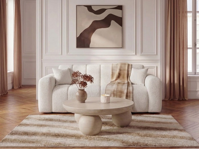 Canapé-lit BoBoChic Bradley, vue du couchage déplié 140x200 cm