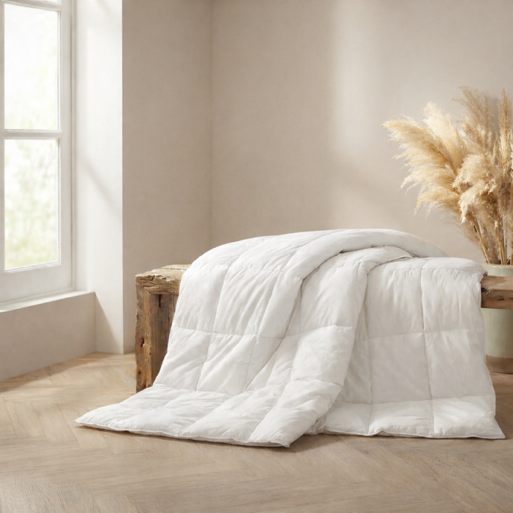 Détail de l'enveloppe en percale de coton de la couette Dodo Tradition