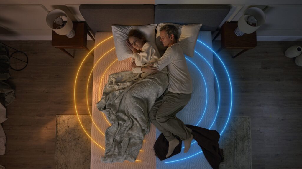 Couple endormi sur le matelas Emma Original Pro, vue de dessus