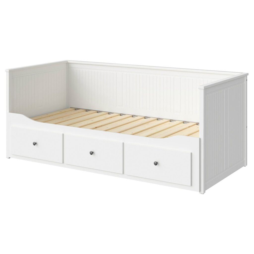 Lit banquette IKEA HEMNES 2 places, structure blanche