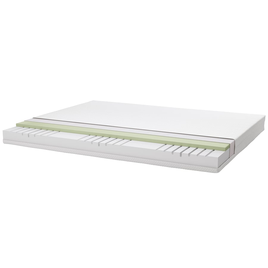 Matelas IKEA ÅBYGDA ouvert sur le côté, zones de confort visibles
