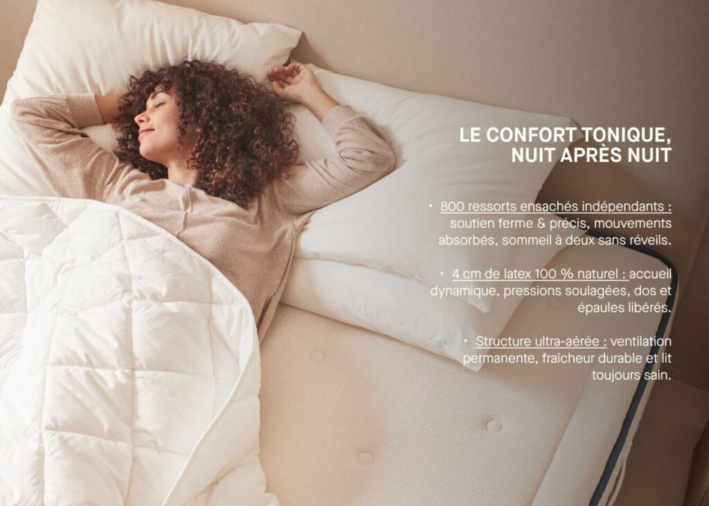 Femme endormie sur le matelas Kipli Hybride Ultime