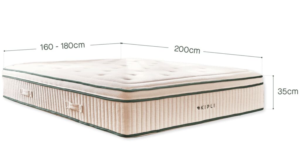 Kipli Prestige, vue du matelas avec ses dimensions