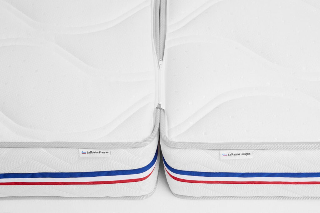 Matelas Gaspard en version twin, fermeture éclair reliant les deux matelas