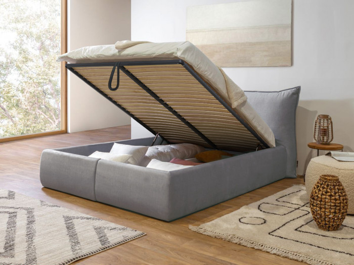 Lit coffre BoBoChic Jade, vue du tissu velours