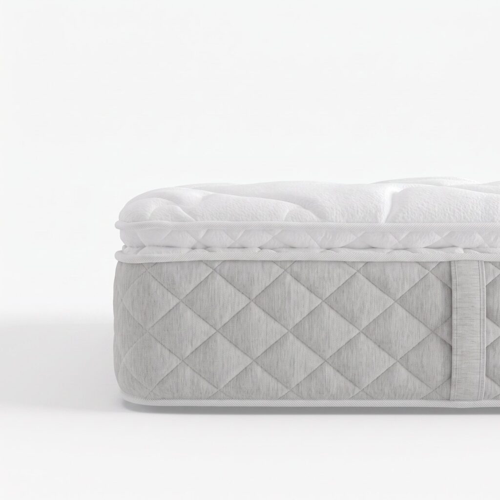 Matelas Hypnia Bien-être Suprême – gros plan du surmatelas intégré et du matelassage
