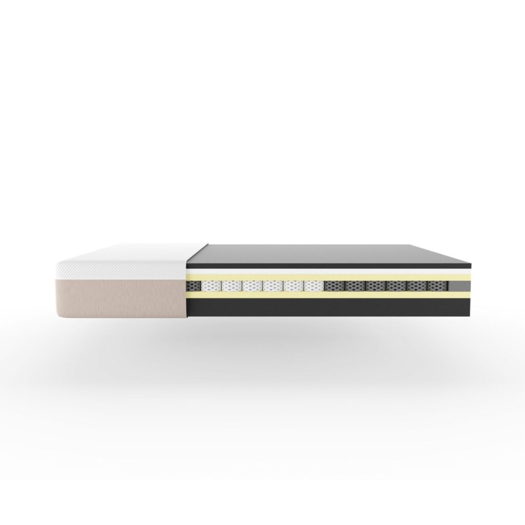 Matelas Hypnia Octaspring – vue en coupe des couches internes