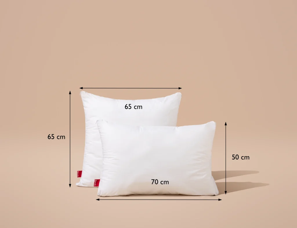 Dimensions de l'oreiller Épéda Nuance en 65x65 et 50x70 cm