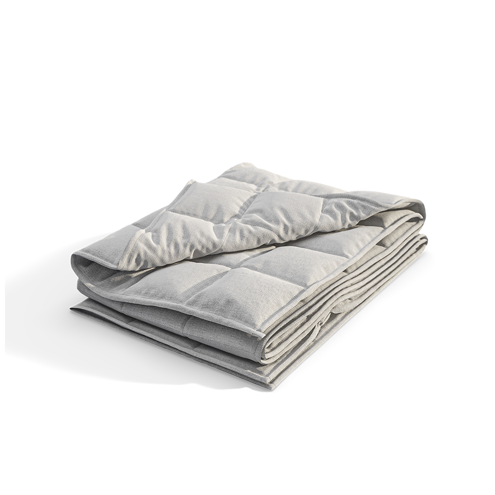 Couverture Lestée Emma pliée sur fond blanc