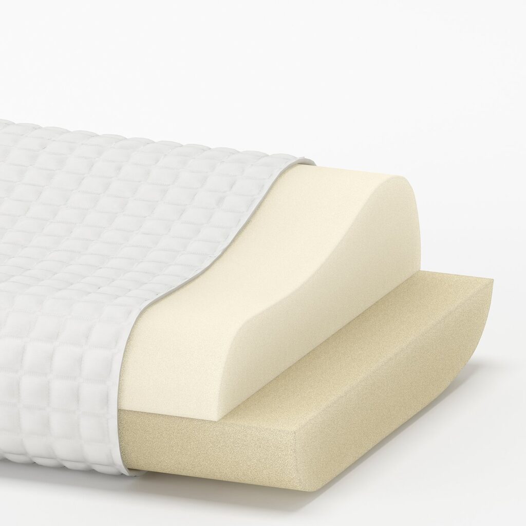 Profil de l'oreiller IKEA ROSENSKÄRM montrant ses deux hauteurs
