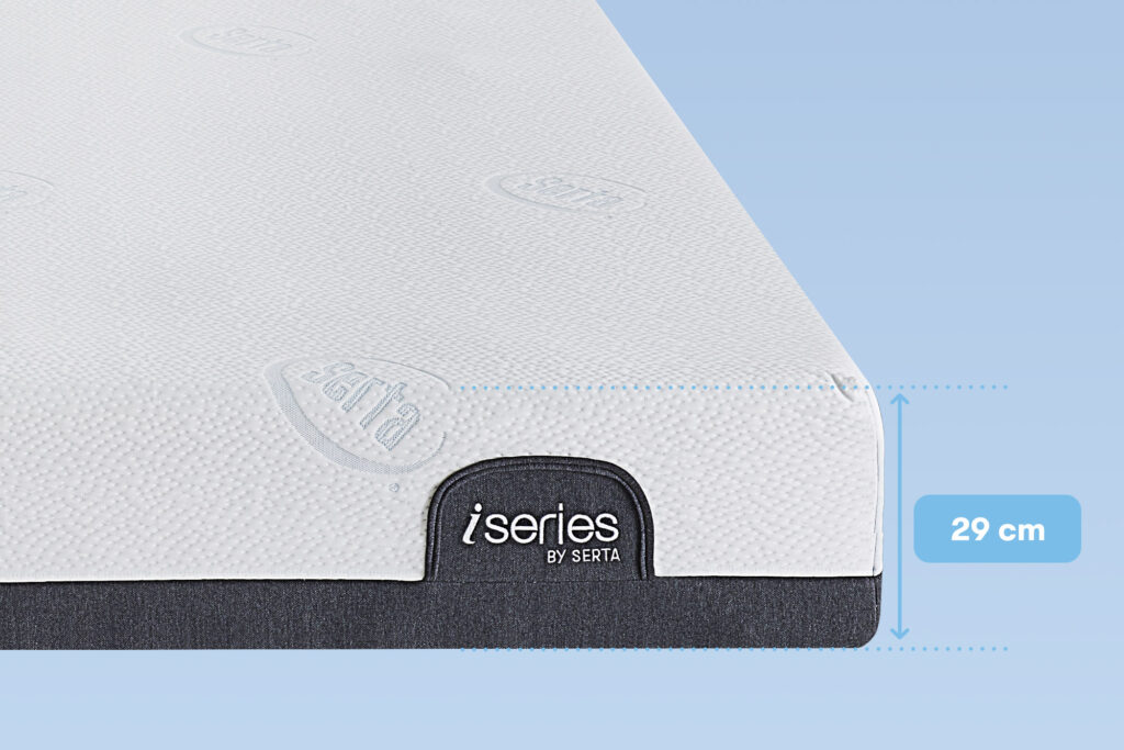 Serta Hybrid 2000 – angle du matelas avec l'indication de l'épaisseur de 29 cm