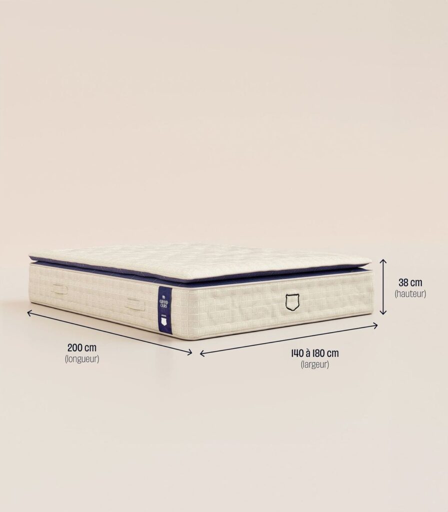 Dimensions du matelas Tediber Grand Ours, 38 cm d'épaisseur
