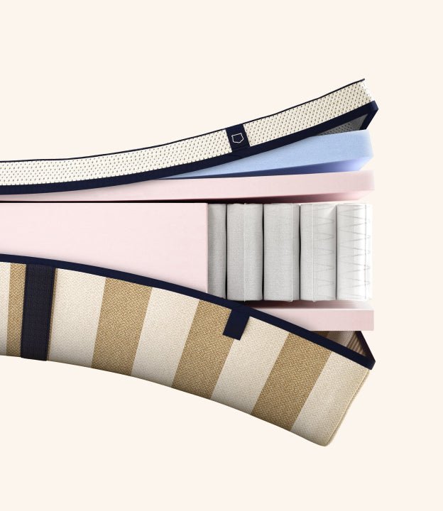 Coupe des couches du matelas Tediber Hybride avec ressorts ensachés