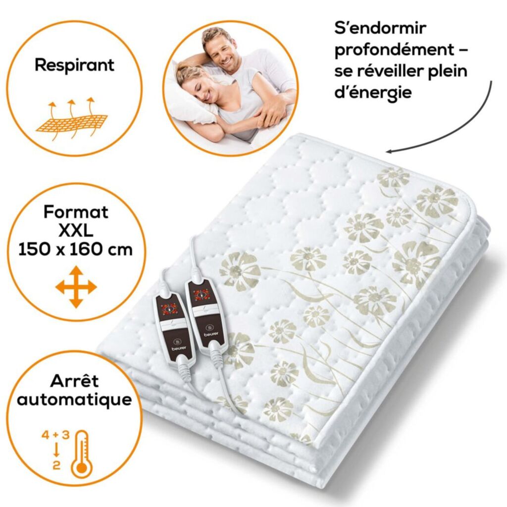 Beurer UB 68 XXL plié, format 150 x 160 cm et arrêt automatique