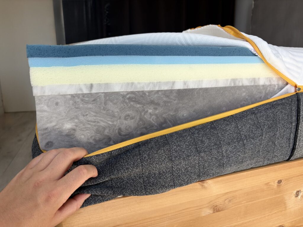 Couches de mousse et bloc de ressorts de l'Emma Original Pro vus de côté