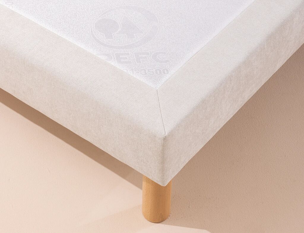 Angle du sommier Épéda Nèfle, plateau jacquard et pied en bois