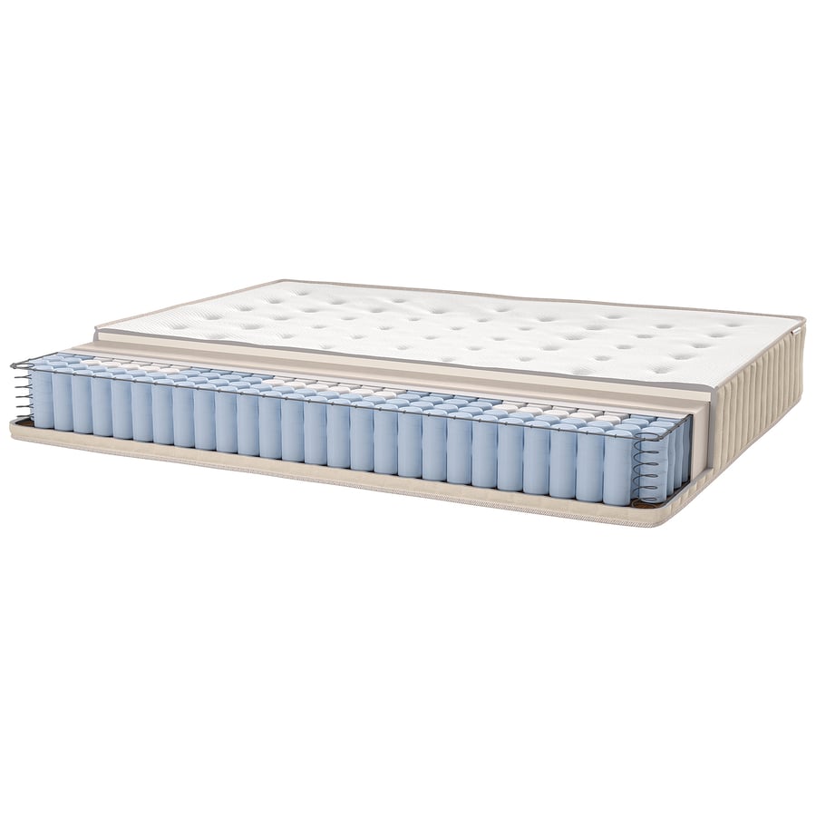 Matelas IKEA VATNESTRÖM ouvert sur sa couche de ressorts ensachés