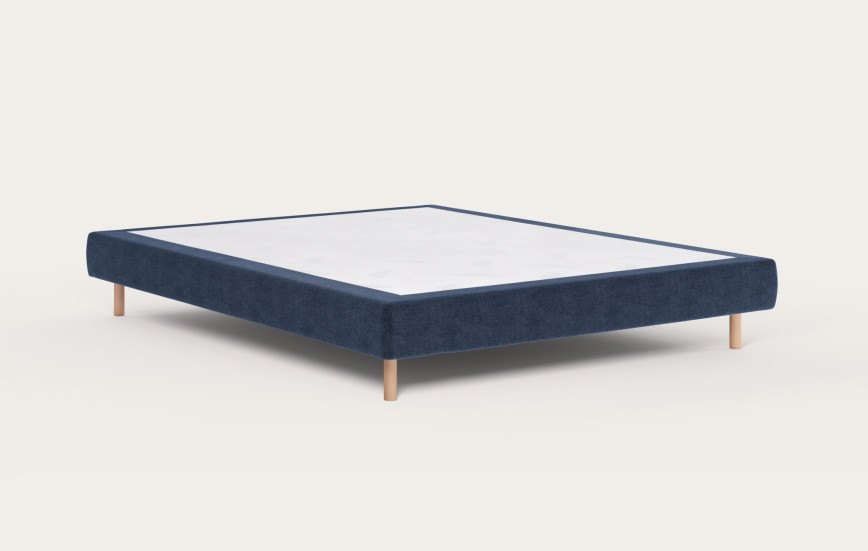 Litier Français Sommier tapissier bleu marine, photo produit sur fond clair