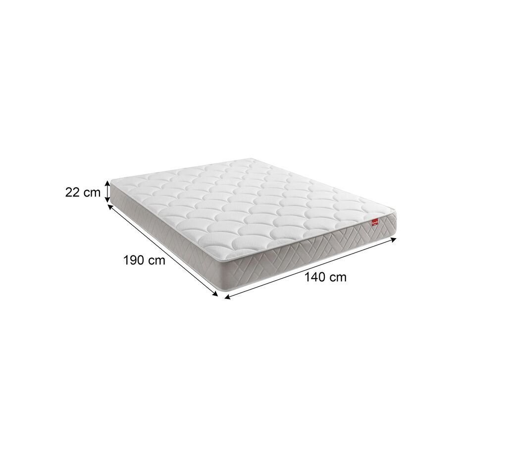 Dimensions du matelas Épéda Bomba Top en 140x190, 22 cm d'épaisseur