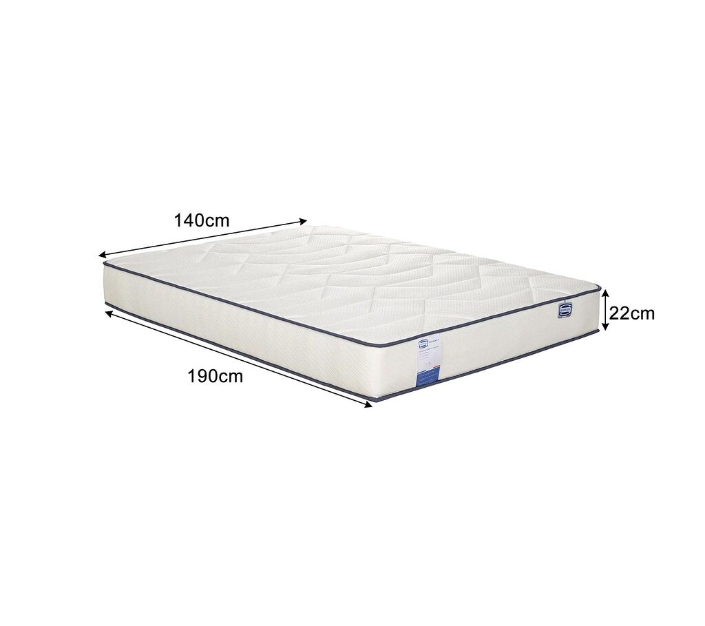 Dimensions du matelas Simmons Training's en 140x190, 22 cm d'épaisseur